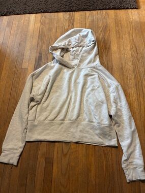 Offline by Aerie Cropped Cream Hooded Pullover Sweatshirt